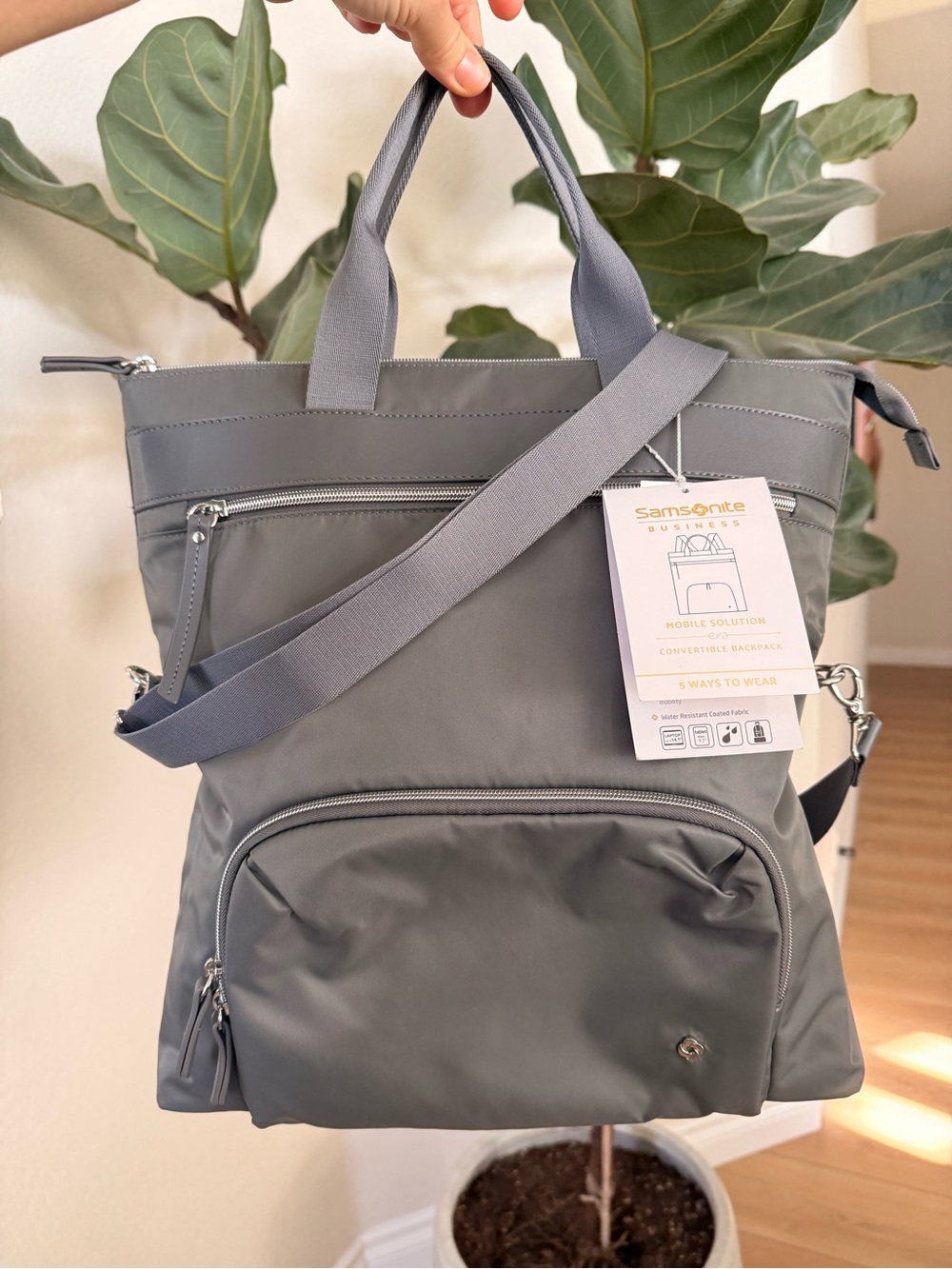Samsonite Gray Convertible Women's Backpack Tote